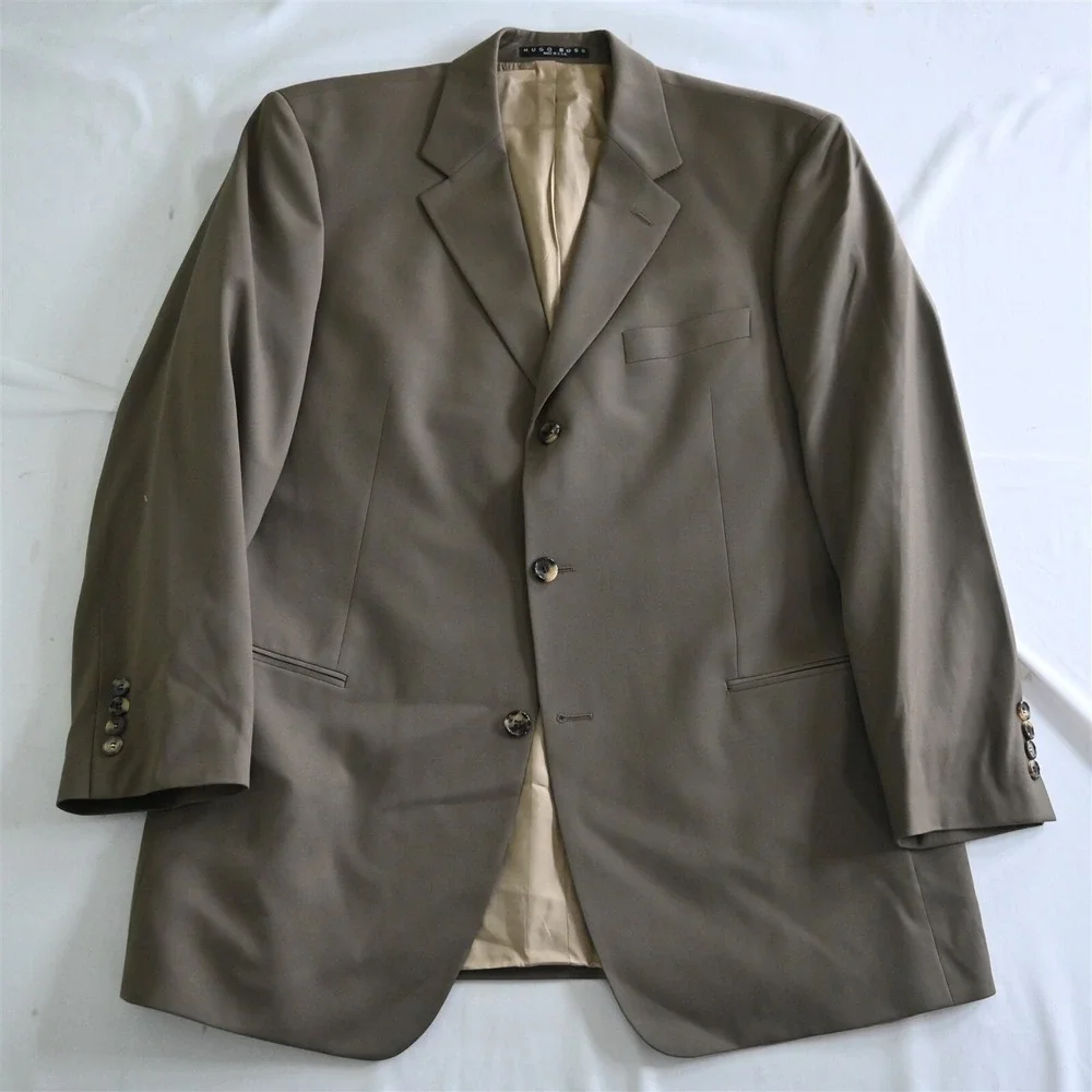 Vtg Hugo‎ Boss 44R Green USA Made Einstein/Sigma Old Money Sport Coat Jacket